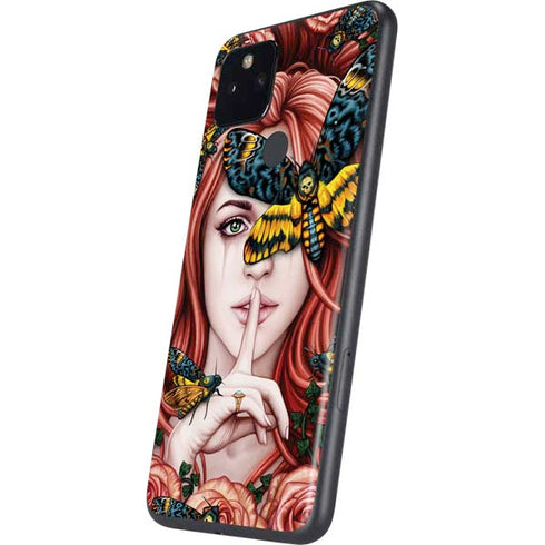 Gothic Woman and Death Moth Butterflies by Sarah Richter Google Pixel 4a 5G Skin